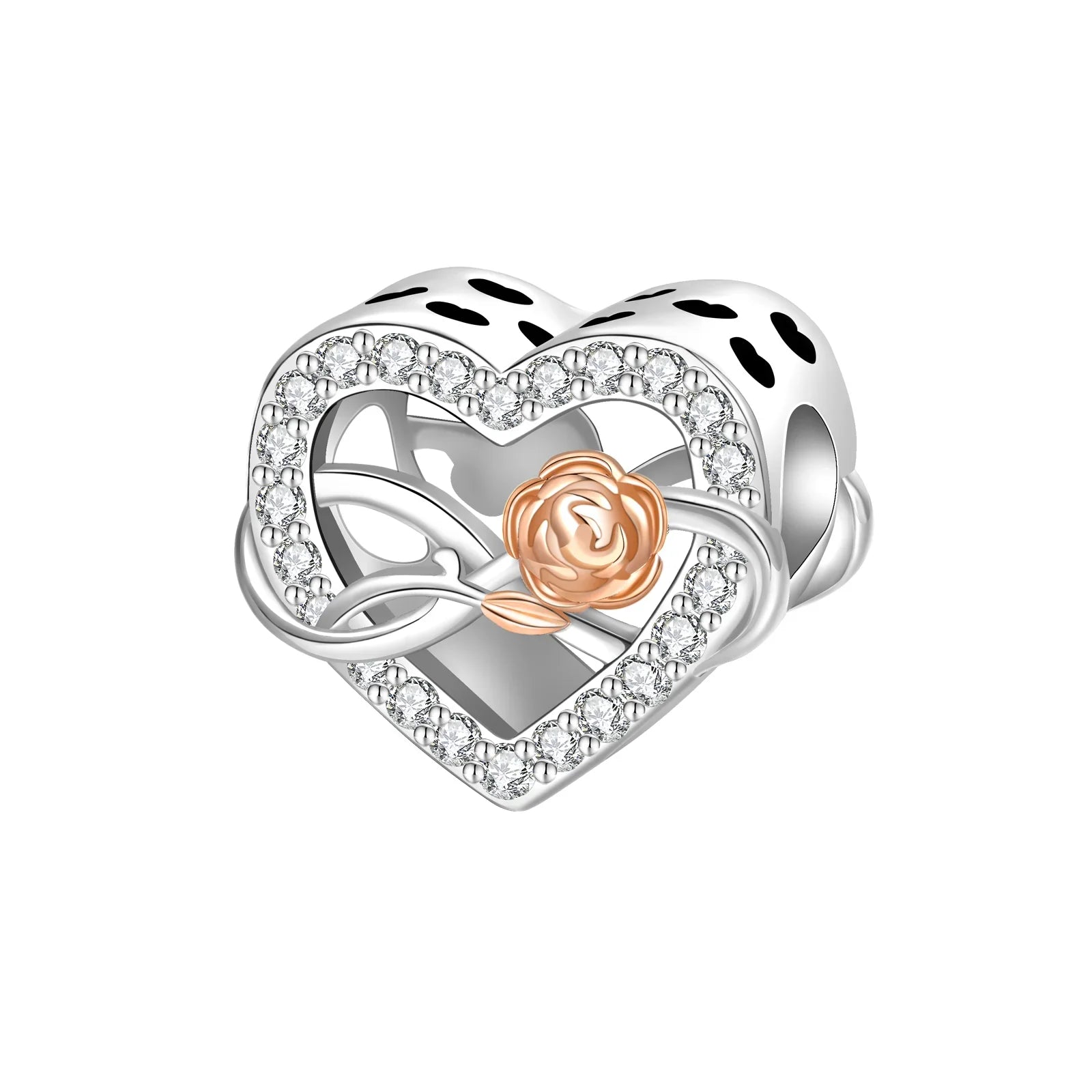 Rose Gold Charms Snowflake, Heart, Fish Pendants Pure Ember