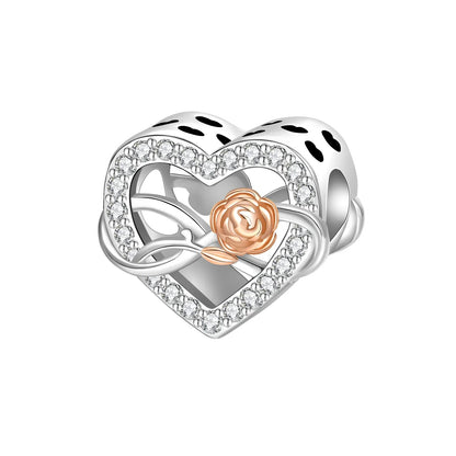 Rose Gold Charms Snowflake, Heart, Fish Pendants Pure Ember
