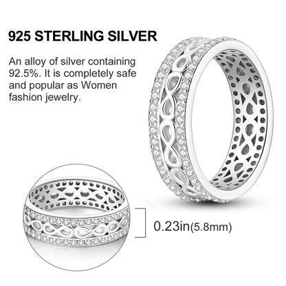 925 Sterling Silver Infinite Love Ring Original Luxury Design Zircon