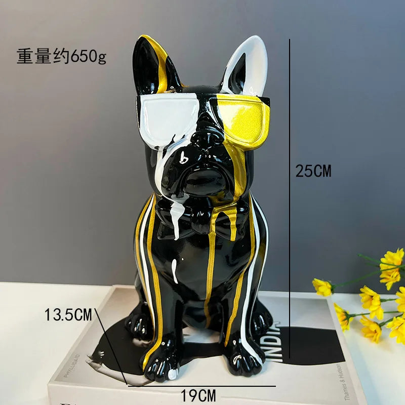 Splash Glasses Bulldog Statue