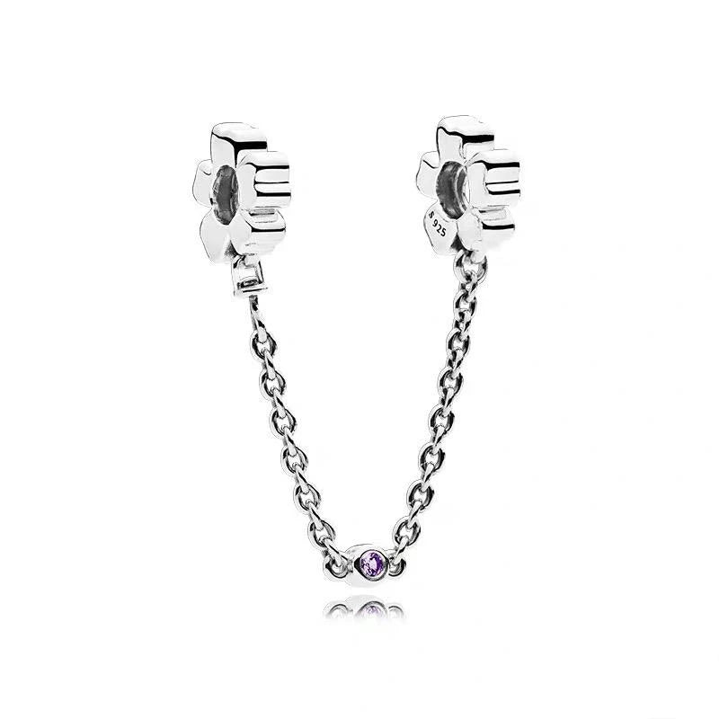 Sparkling Herbarium Cluster Round Charm Safety Chain Pure Ember