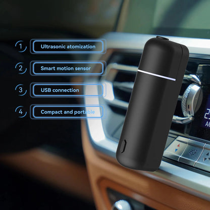 Car Aroma Diffuser Mini USB Rechargeable Vent Clip + Fragrances