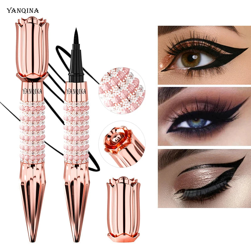 Liquid Eyeliner Pen Waterproof Black Long-Lasting Eye Liner Pencil Thick Quick-Dry Cosmetics Makeup Tool Pure Ember