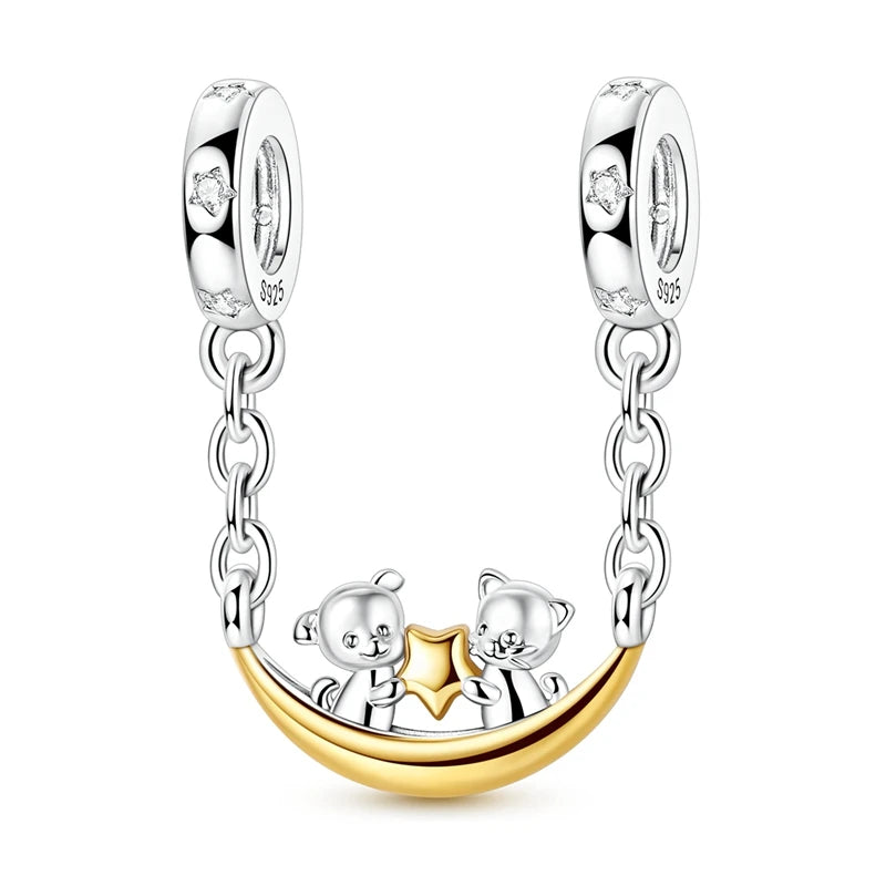 Gold Series DIY Charms Beads Inlaid Zirconium Sun Leopard Pendants Pure Ember