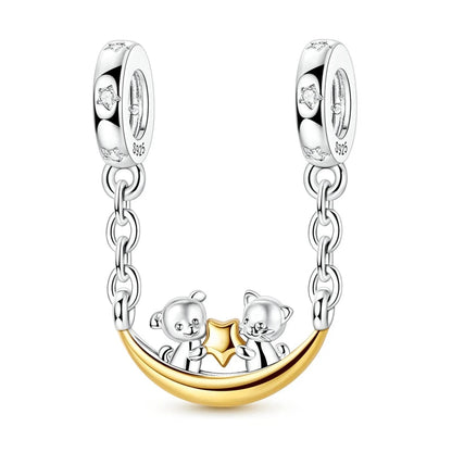 Gold Series DIY Charms Beads Inlaid Zirconium Sun Leopard Pendants Pure Ember