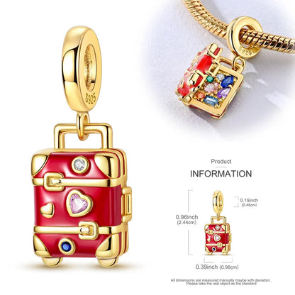 New 925 Sterling Silver Charms Beads Hot Air Balloon Matryoshka Pendant Pure Ember