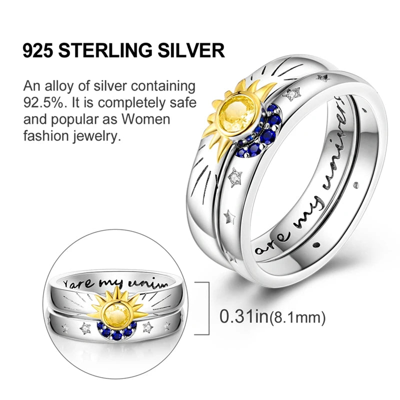 925 Sterling Silver Butterfly Firefly Love Rings Original Design Colored Zircon Finger Rings Pure Ember