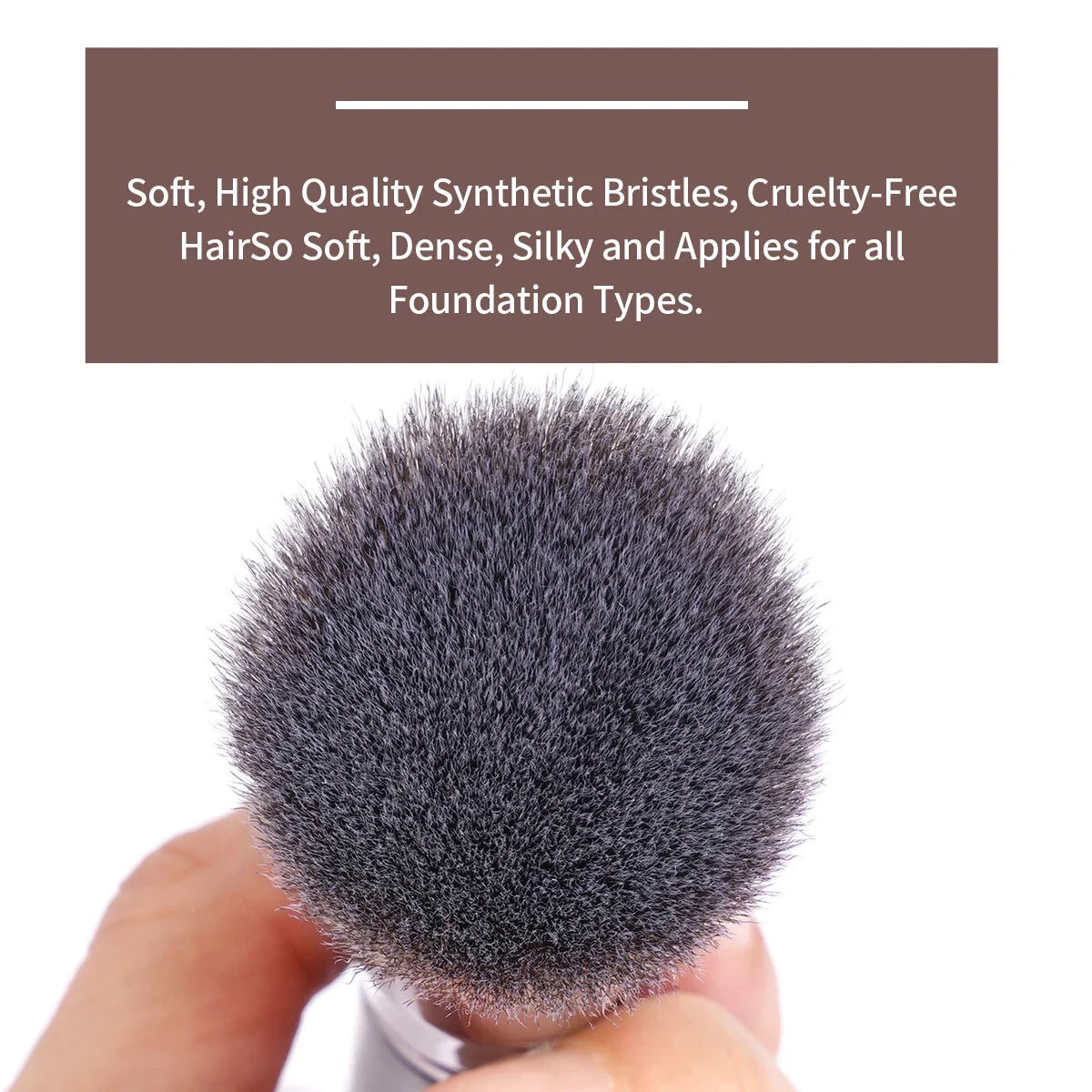 MAANGE 2PCS Foundation Makeup Brush Set Flat Angled Kabuki Powder Blush Brush For Liquid Soft Bristles Cosmetic Makeup Tools Pure Ember