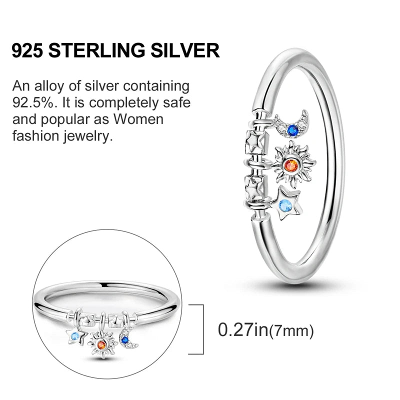 925 Sterling Silver Butterfly Firefly Love Rings Original Design Colored Zircon Finger Rings Pure Ember