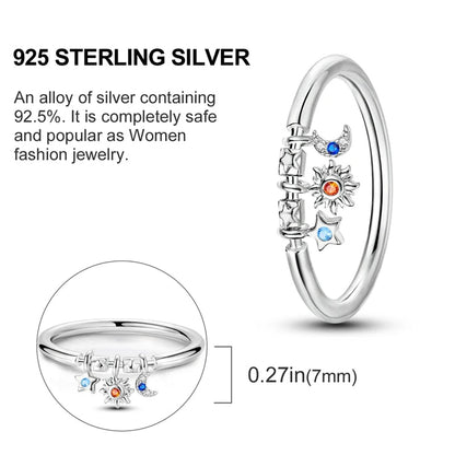 925 Sterling Silver Butterfly Firefly Love Rings Original Design Colored Zircon Finger Rings Pure Ember