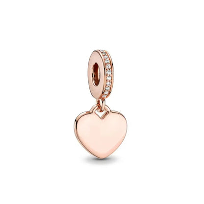 Exquisite rose gold-plated pink star moon peace heart-shaped pendants 925 silver Pure Ember