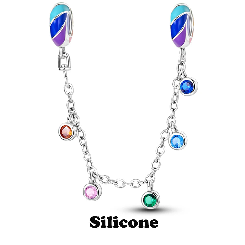 925 Sterling Silver Silicone Spacer Stopper Clip Charms Chamilia Beads Pure Ember