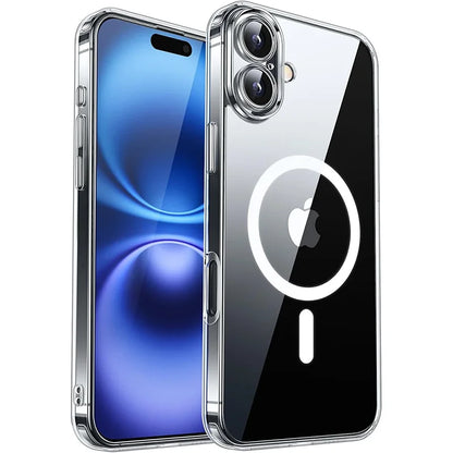 Smartphone with a reflective case on a white background