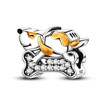 925 Sterling Silver Dollar Panda Mushroom Pendant Charms Pure Ember