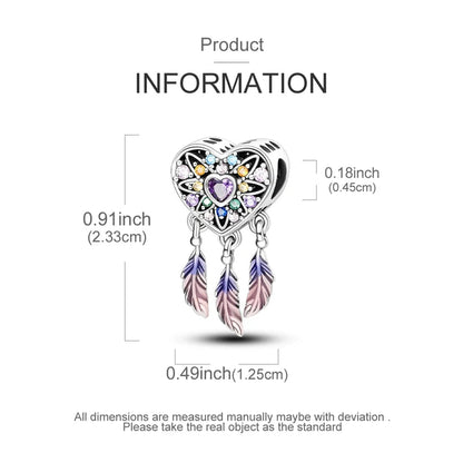 925 Sterling Silver Beads Teapot Unicorn Dreamcatcher Charms Beads Pure Ember pandora style