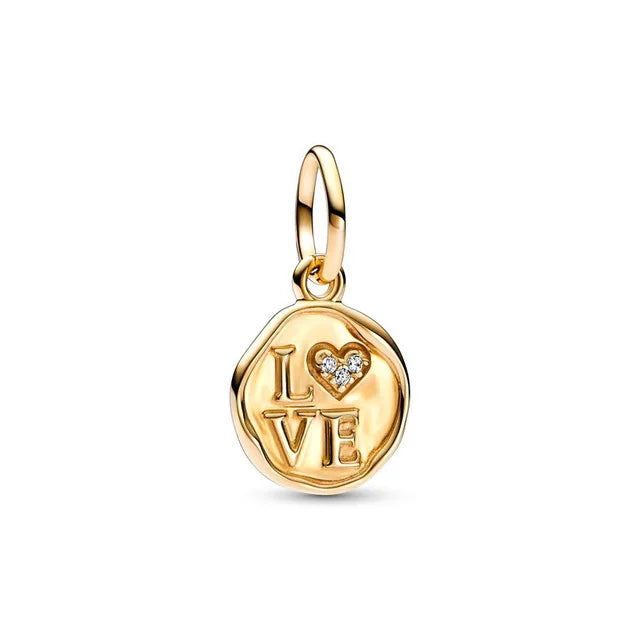 Gold Plated S925 Silver Charm Pendants Pure Ember