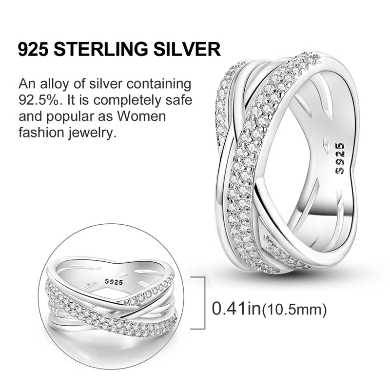 Women's Rings 925 Sterling Silver Luxury Stackable Ring Original Design