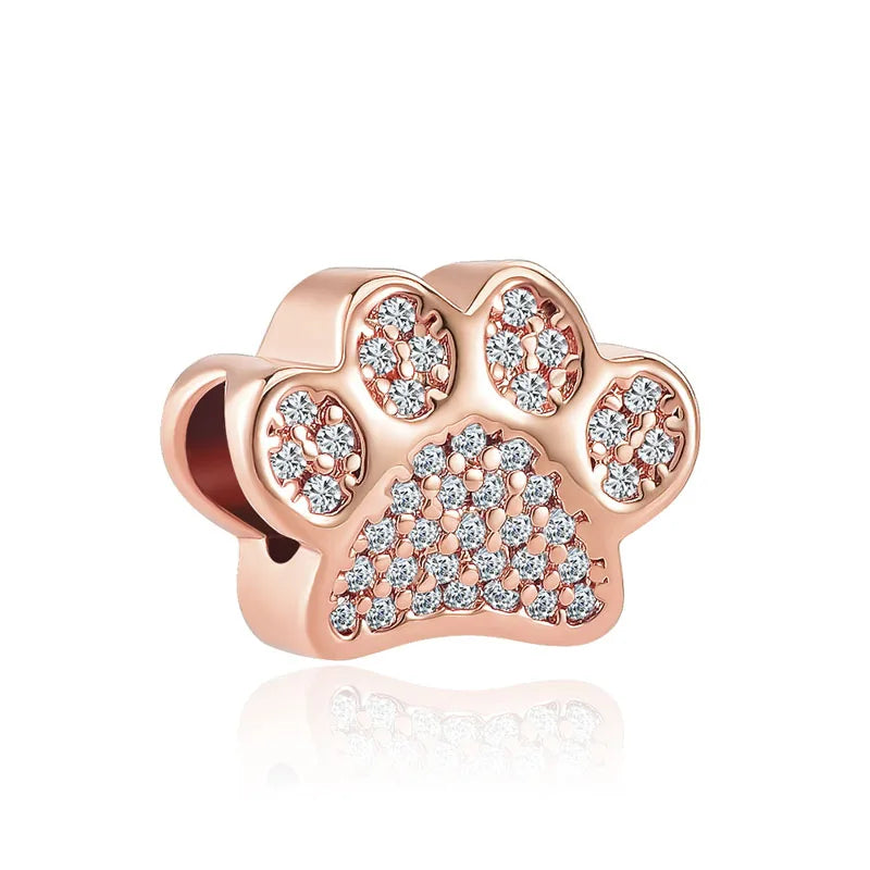 Exquisite rose gold-plated pink star moon peace heart-shaped pendants 925 silver Pure Ember