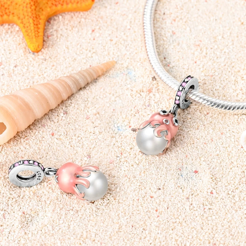 925 Sterling Silver Ocean Blue Sea Octopus Turtle Mermaid Charms Pure Ember pandora style octopus with pearl
