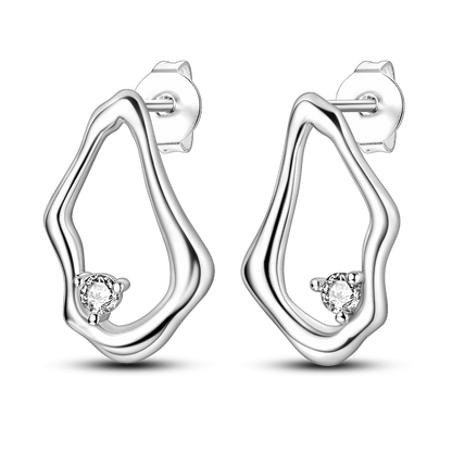 925 Sterling Silver Stud Earrings Devil's Eye Star Rabbit Horse Eye Feather CZ Zircon Earrings Pure Ember