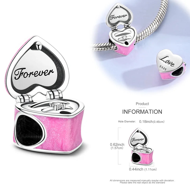 New 925 Sterling Silver Charms Beads Hot Air Balloon Matryoshka Pendant Pure Ember