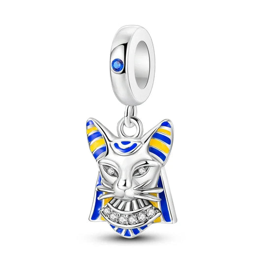Ancient Egypt's Cat 925 Sterling Silver Dangle Charm
