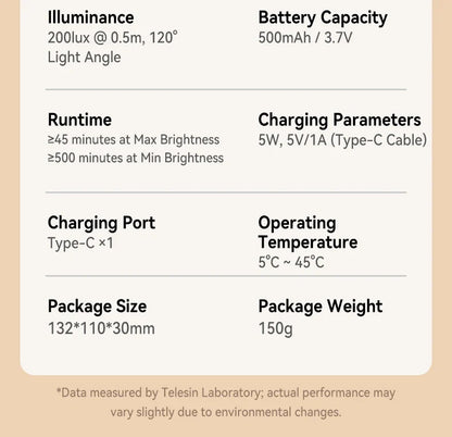 Technical specifications of a device on a beige background