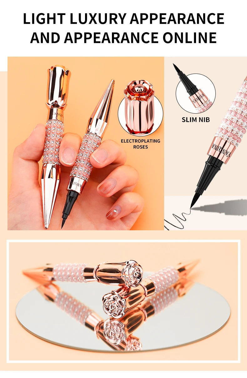 Liquid Eyeliner Pen Waterproof Black Long-Lasting Eye Liner Pencil Thick Quick-Dry Cosmetics Makeup Tool Pure Ember