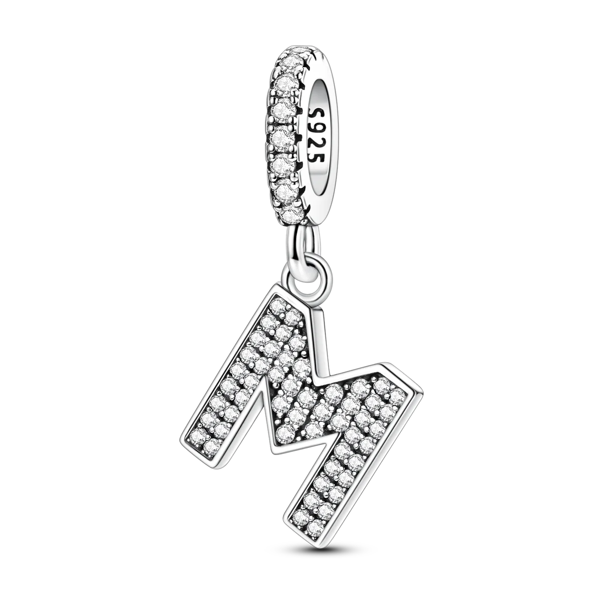 New In Charms 925 Sterling Silver Pendant Letter M pandora style 