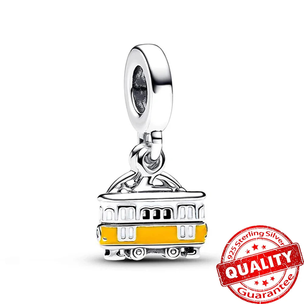 Sparkling Gold Monstera Leaf Charm Fit Original Bracelet 925 Sterling Silver Shark Tooth Mini Charms Pure Ember