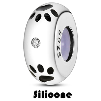 925 Sterling Silver Silicone Spacer Stopper Clip Charms Chamilia Beads Pure Ember