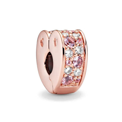 New Original 925 Silver Plated Rosegold Heart, Bird, Butterfly Beads Flower Charms Pure Ember