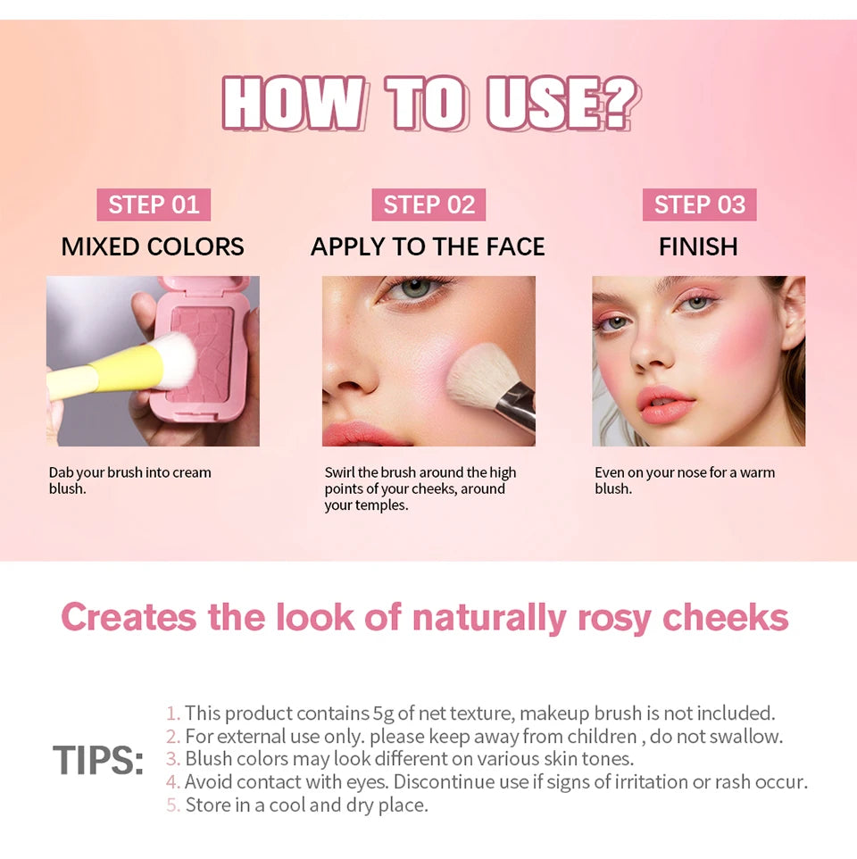 Makeup Powder Blush 12HR Wear Vegan Formula Pure Ember