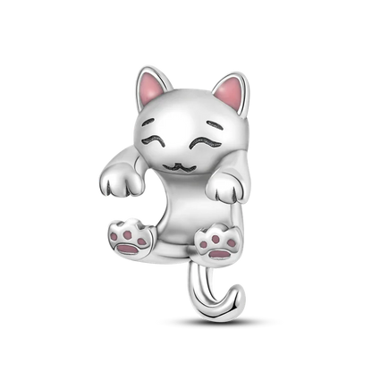 925 Sterling Silver Pink Series Colour Charms Beads Cut Girl Flower Pendant