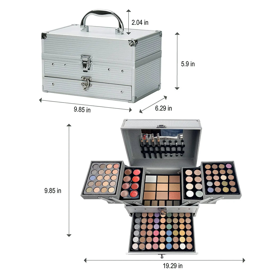 Professional Beauty Cosmetic Kit Eye Shadow Set Lipsticks Lip Liner Face Powder Contour Shades Concealers Combination Makeup Set Pure Ember