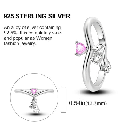 925 Sterling Silver Infinite Love Ring Original Luxury Design Zircon