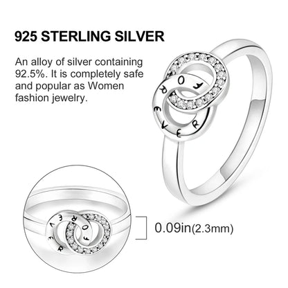 925 Sterling Silver Infinite Love Ring Original Luxury Design Zircon