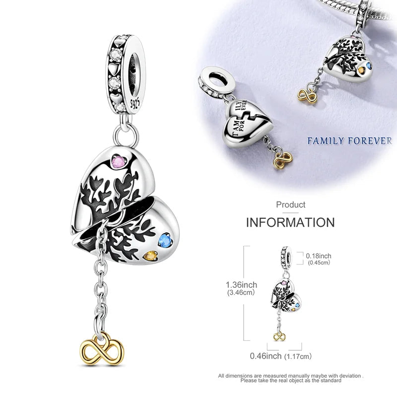 New 925 Sterling Silver Charms Beads Hot Air Balloon Matryoshka Pendant Pure Ember