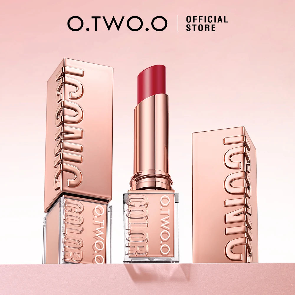 O.TWO.O Lipstick Lip Tint Moisturizing Nourishing Glow Lightweight Smooth Non-Sticky Refreshing Red High-shine Lipstick Makeup Pure Ember