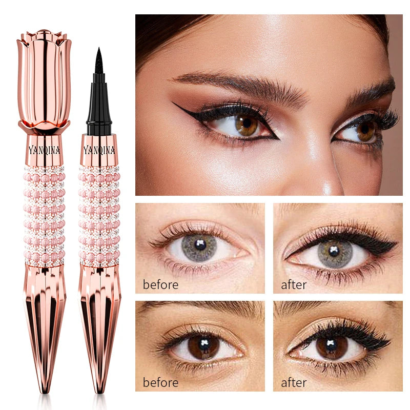 Liquid Eyeliner Pen Waterproof Black Long-Lasting Eye Liner Pencil Thick Quick-Dry Cosmetics Makeup Tool Pure Ember