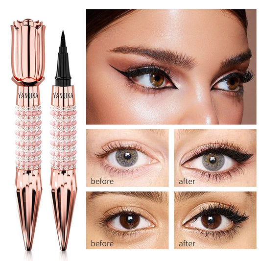 Liquid Eyeliner Pen Waterproof Black Long-Lasting Eye Liner Pencil Thick Quick-Dry Cosmetics Makeup Tool Pure Ember