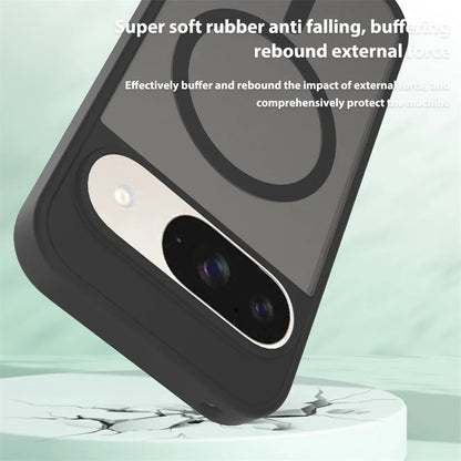 Black phone case with text on a light green background