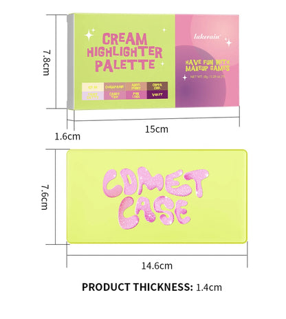 8 Colors Cream Highlighter Palette for Highlight, Blush & Contouring Pure Ember