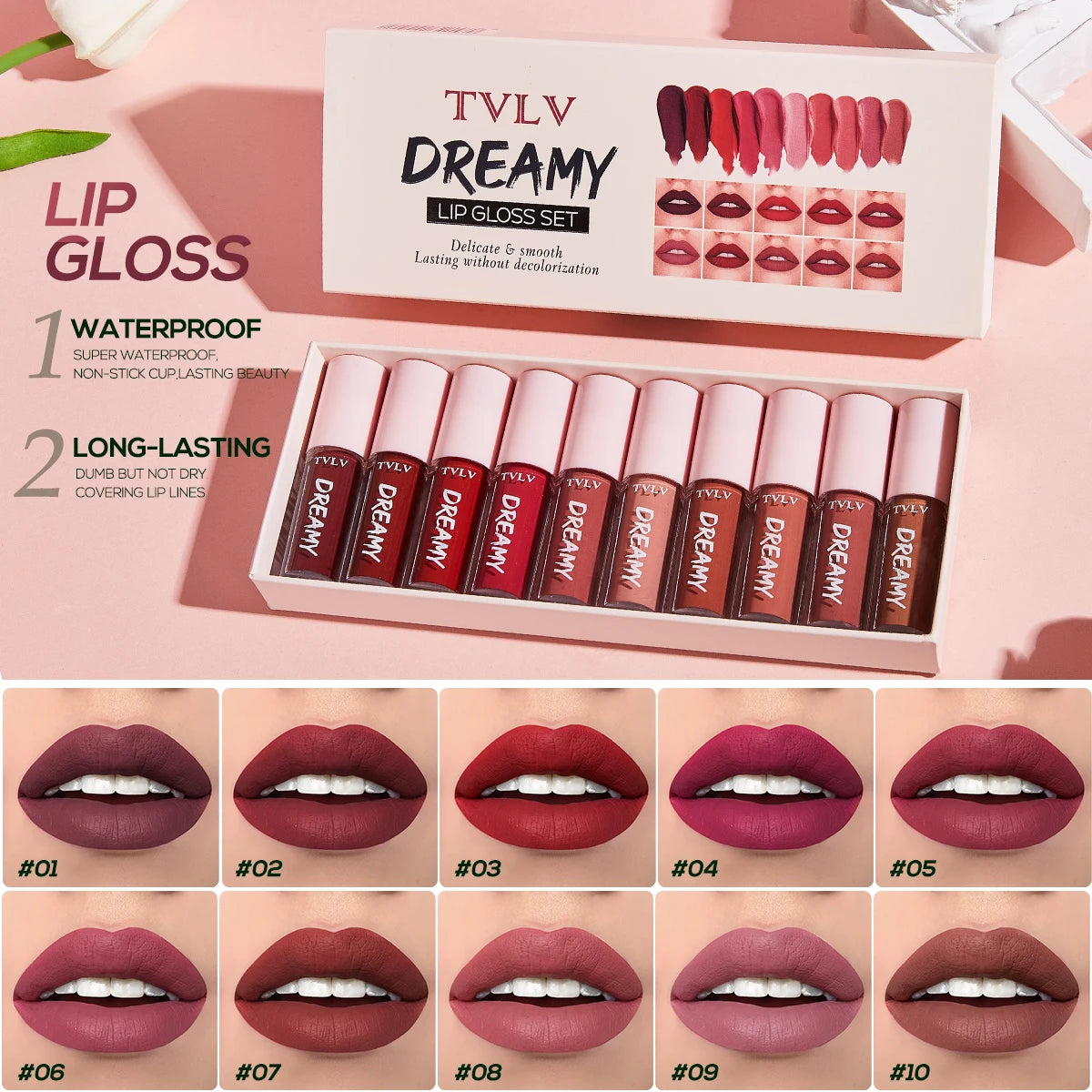 Dreamy 10 Pieces/Set Lip Gloss Sets Pure Ember