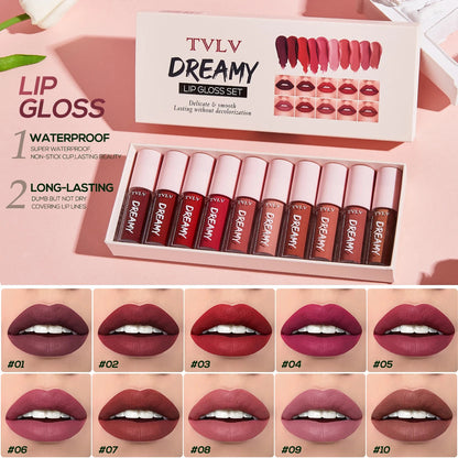 Dreamy 10 Pieces/Set Lip Gloss Sets Pure Ember