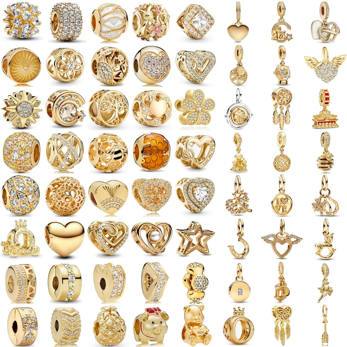 Gold Plated S925 Silver Charm Pendants Pure Ember