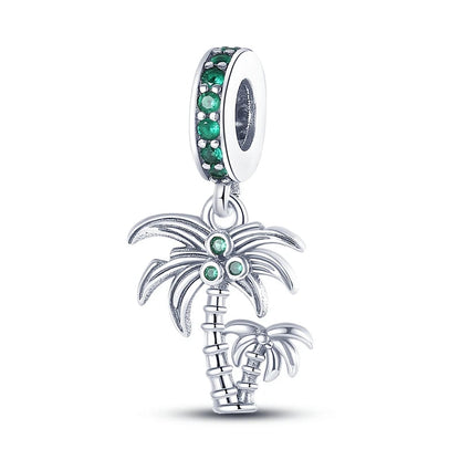 pandora sea collection palm trees with green crystals sterling silver 