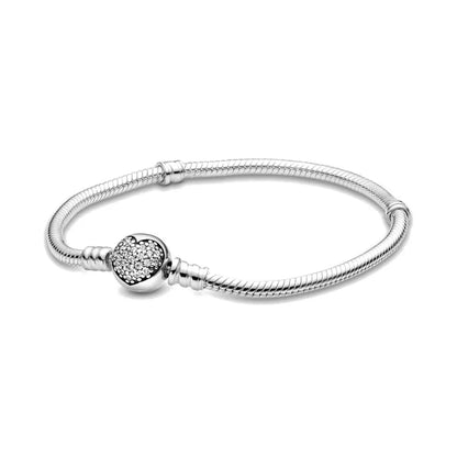 Charm Bracelet silver Demonte heart pandora dupe