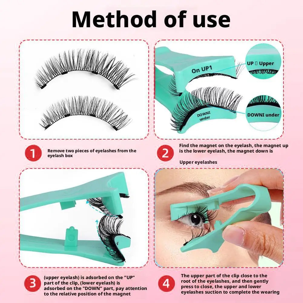 NEW Reusable Magnetic False Eyelashes With Magnetic Tweezers Pure Ember