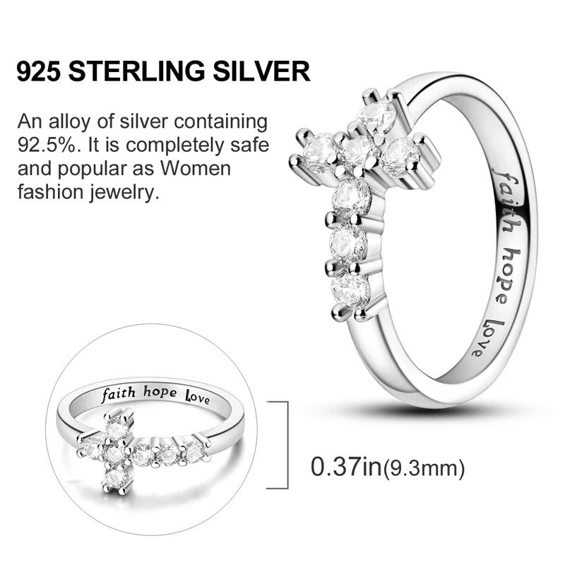 925 Sterling Silver Infinite Love Ring Original Luxury Design Zircon